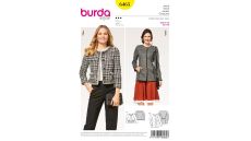 Strih Burda 6465 - Francúzsky kabátik, krojové sako, sako bez goliera