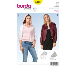 Strih Burda 6478 - Bomber, bunda s kapucňou