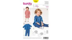 Strih Burda 9348 - Detské áčkové prepínacie šaty, tunika, nohavice