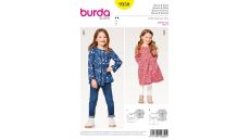 Strih Burda 9350 - Detská blúzka, šaty