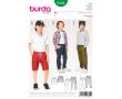 Strih Burda 9354 - Detské šortky, nohavice, vreckáče