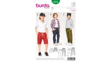 Strih Burda 9354 - Detské šortky, nohavice, vreckáče