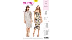 Strih Burda 6423 - Puzdrové šaty, krajkové šaty, koktailové šaty