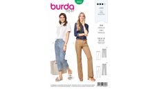 Strih Burda 6432 - Trojštvrťové nohavice, rovné nohavice s pukmi