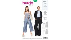 Strih Burda 6436 - Nohavice so širokými nohavicami, letné nohavice, ľanové nohavice