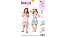 Strih Burda 9341 - Detské tričkoové šaty, tielkové šaty