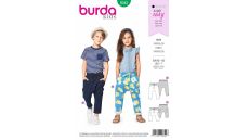 Strih Burda 9342 - Detské tepláky s nízkym sedom, nohavice