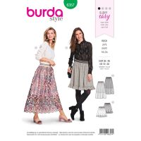 Strih Burda 6357 - Naberaná sukňa, sukňa so spodničkou, tylová sukňa