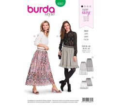 Strih Burda 6357 - Naberaná sukňa, sukňa so spodničkou, tylová sukňa