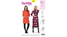 Strih Burda 6381 - Midi šaty, retro šaty 60. roky