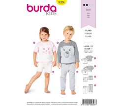 Strih Burda 9326 - Detské pyžamo