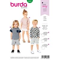 Strih Burda 9322 - Detské tričko, tričko s dlhým rukávom