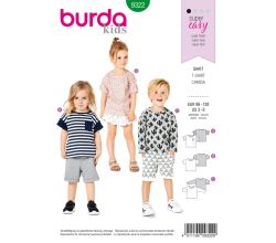 Strih Burda 9322 - Detské tričko, tričko s dlhým rukávom