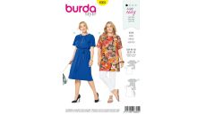 Strih Burda 6305 - Áčkové šaty, tunika pre plnoštíhle
