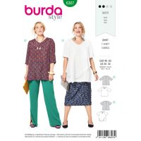 Strih Burda 6307 - Tričko pre plnoštíhle