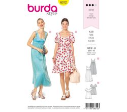 Strih Burda 6312 - Empírové šaty, letné šaty