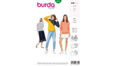 Strih Burda 6315 - Mikina s kapucňou, mikina s rolákom