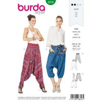 Strih Burda 6316 - Harémové nohavice, turecké nohavice