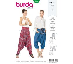 Strih Burda 6316 - Háremové nohavice, turecké nohavice