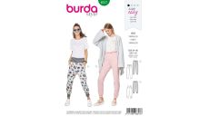 Strih Burda 6317 - Teplákové nohavice, tepláky
