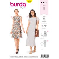 Strih Burda 6339 - Letné šaty, dlhé letné šaty, áčkové šaty