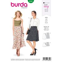 Strih Burda 6340 - Zavinovacie sukne, dlhá sukňa