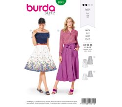 Strih Burda 6341 - Kolesová sukňa, kruhová sukňa, široká sukňa, dlhá sukňa