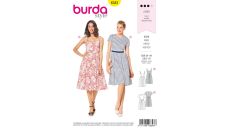Strih Burda 6343 - Letné šaty, áčkové šaty, šaty s kolesovou sukňou