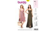 Strih Burda 6344 - Letné šaty na ramienka, dlhé šaty