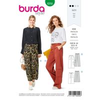 Strih Burda 6250 - Voľné nohavice, vreckáče