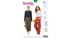 Strih Burda 6250 - Voľné nohavice, vreckáče