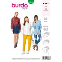 Strih Burda 6263 - Košeľa, košeľa s viazačkou, dlhá košeľa