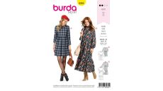 Strih Burda 6265 - Šaty s golierom, rolákové šaty, flanelové šaty