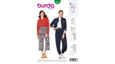 Strih Burda 6283 - Jednoduché nohavice s pásom do gumy