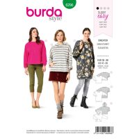 Strih Burda 6296 - Mikina, mikina s kapucňou, dlhá mikina, sveter