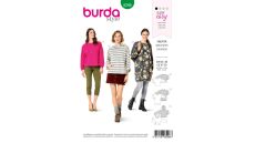 Strih Burda 6296 - Mikina, mikina s kapucňou, dlhá mikina, sveter