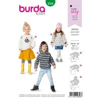 Strih Burda 9308 - Detská mikina, mikina s kapucňou, sveter