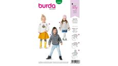 Strih Burda 9308 - Detská mikina, mikina s kapucňou, sveter