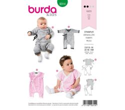 Strih Burda 9314 - Detské zavinovacie bodýčko