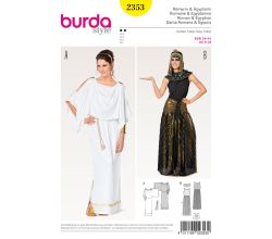 Strih Burda 2353 - Rimanka, Egypťanka, antické šaty