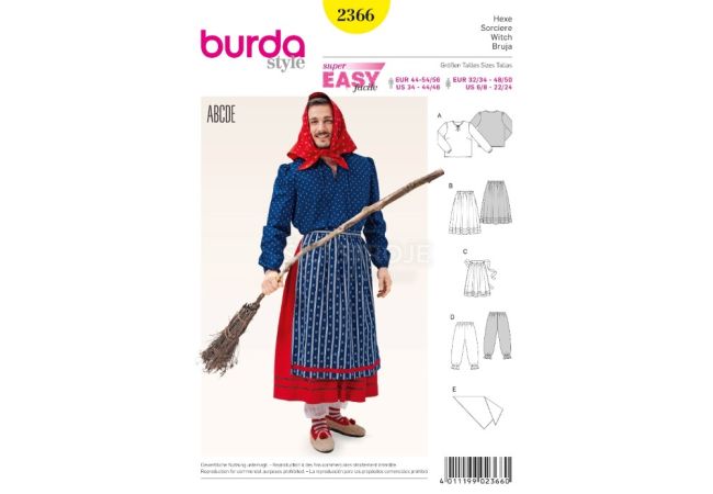 Strih Burda 2366 - Čarodejnica