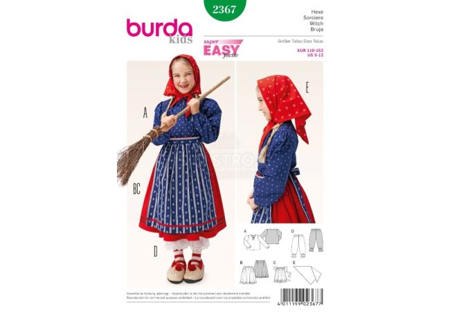 Strih Burda 2367 - Čarodejnica