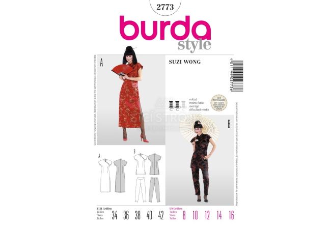 Strih Burda 2773 - Aziatka, Suzi Wong, kimono