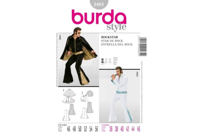 Strih Burda 2481 - Elvis, rocknroll, rockstar