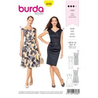 Strih Burda 6236 - Šaty Etui, puzdrové šaty