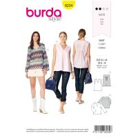 Strih Burda 6234 - Blúzka bez rukávov, blúzka s dlhým rukávom