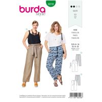 Strih Burda 6218 - Letné nohavice, ľanové nohavice pre plnoštíhle