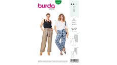 Strih Burda 6218 - Letné nohavice, ľanové nohavice pre plnoštíhle