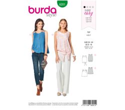 Strih Burda 6201 - Jednoduchý top, balónový top