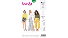 Strih Burda 6199 - Jednoduché šortky, letné nohavice